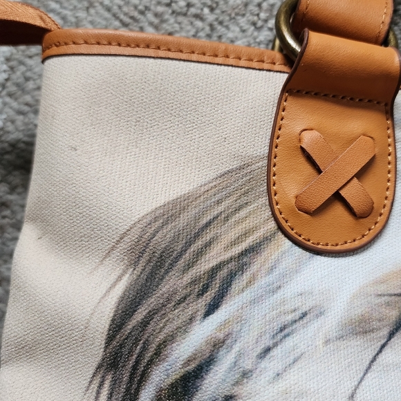 Ardleigh Elliott Faithful Friends Shih-Tzu Leather Canvas Tote - Picture 4 of 16